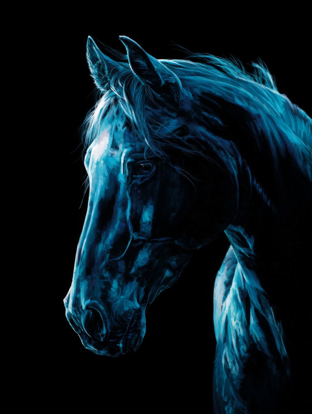 Tableau Cheval Bleu