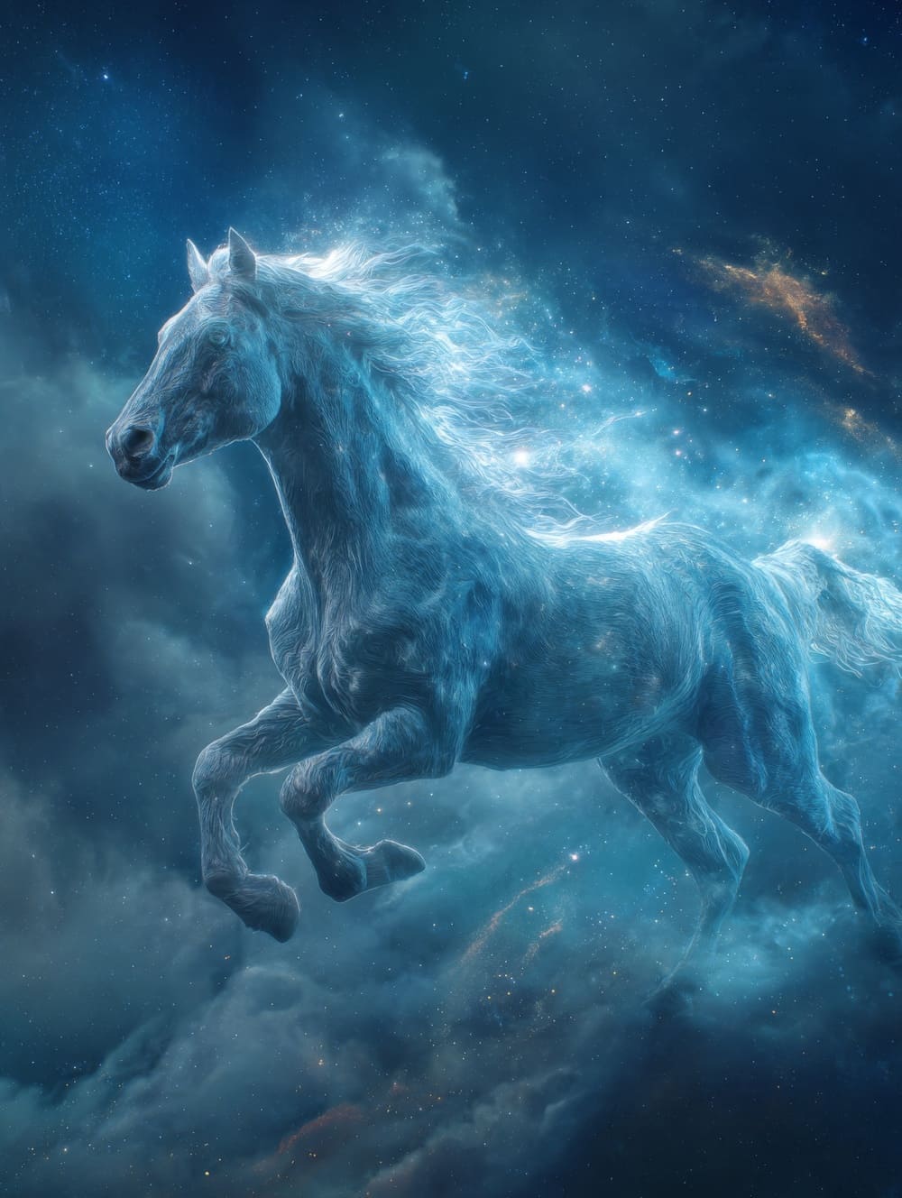 Tableau Cheval Galaxie Cosmique