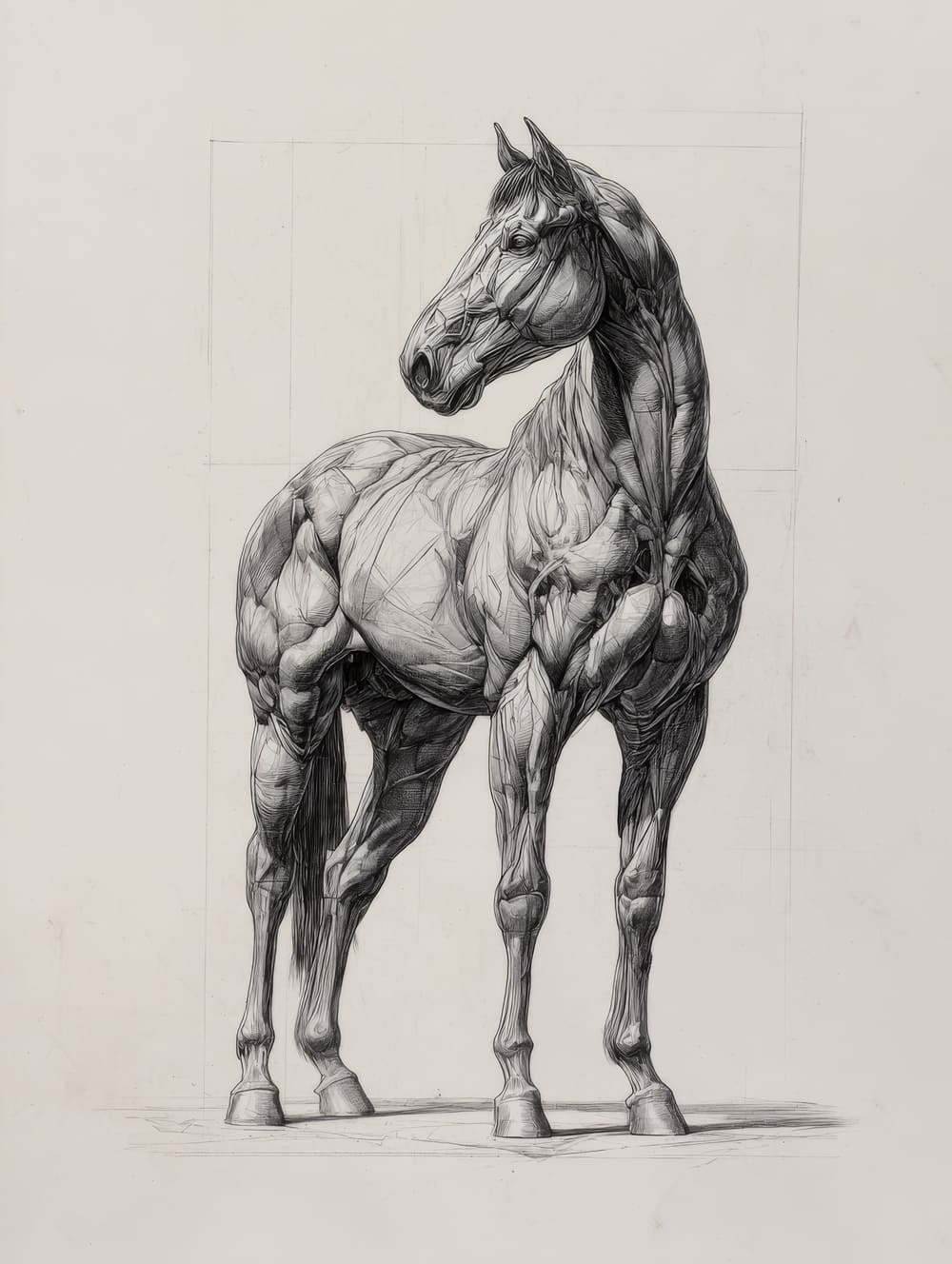 Tableau Cheval Gravure