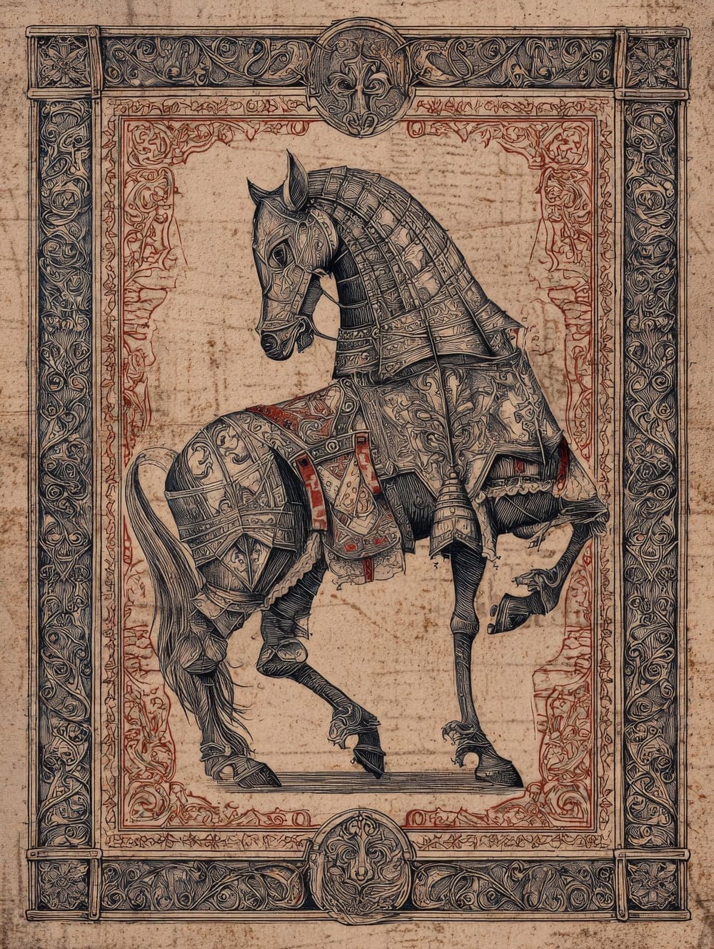 Tableau Cheval Médiéval