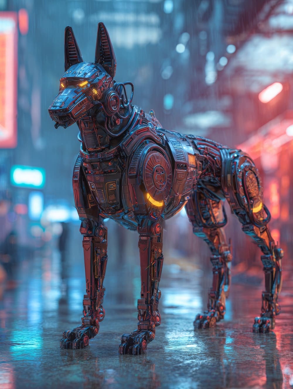 Tableau Chien Futuriste