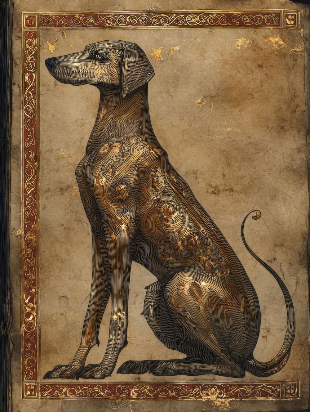 Tableau Chien Médiéval
