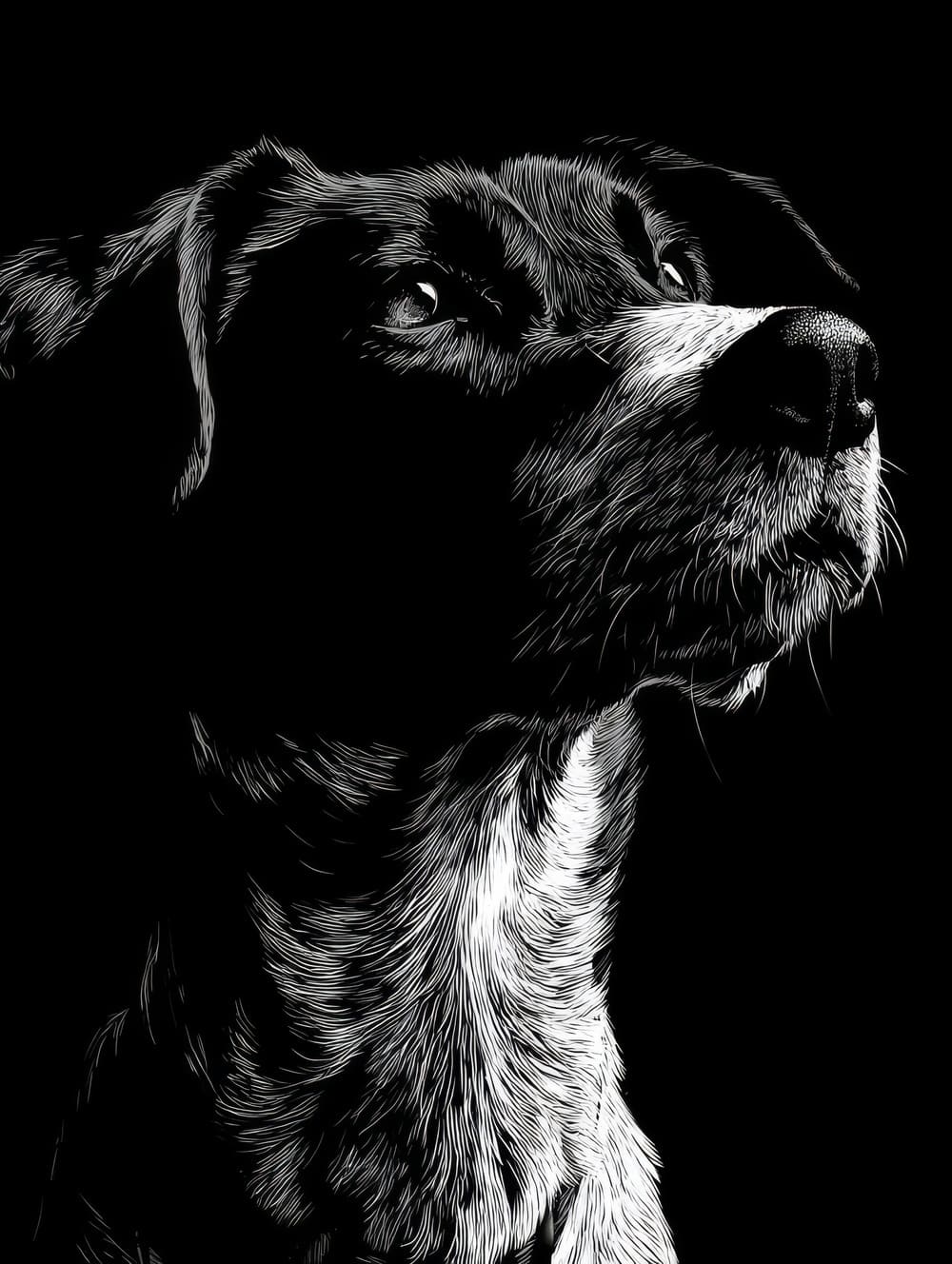 Tableau Chien Monochrome