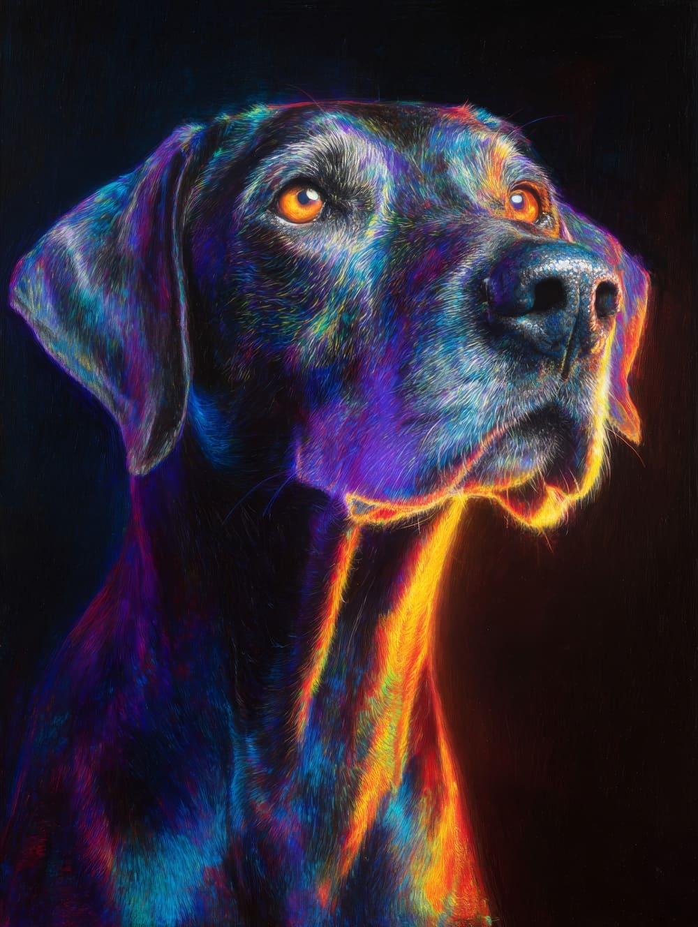 Tableau Chien Néon