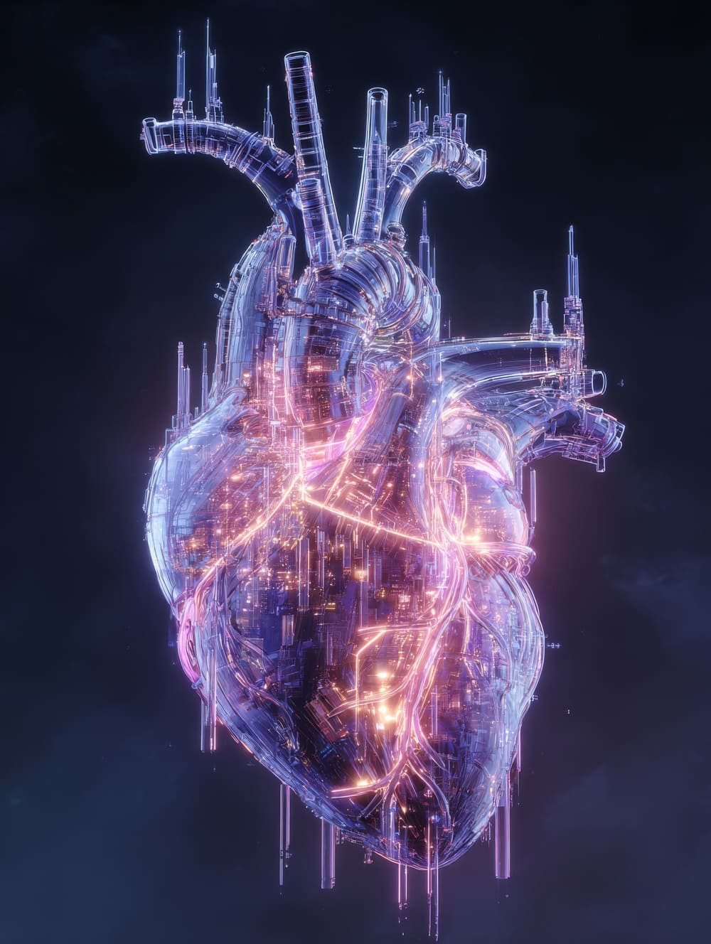 Tableau Cœur Futuriste