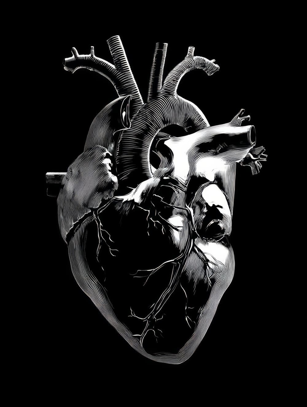 Tableau Cœur Monochrome