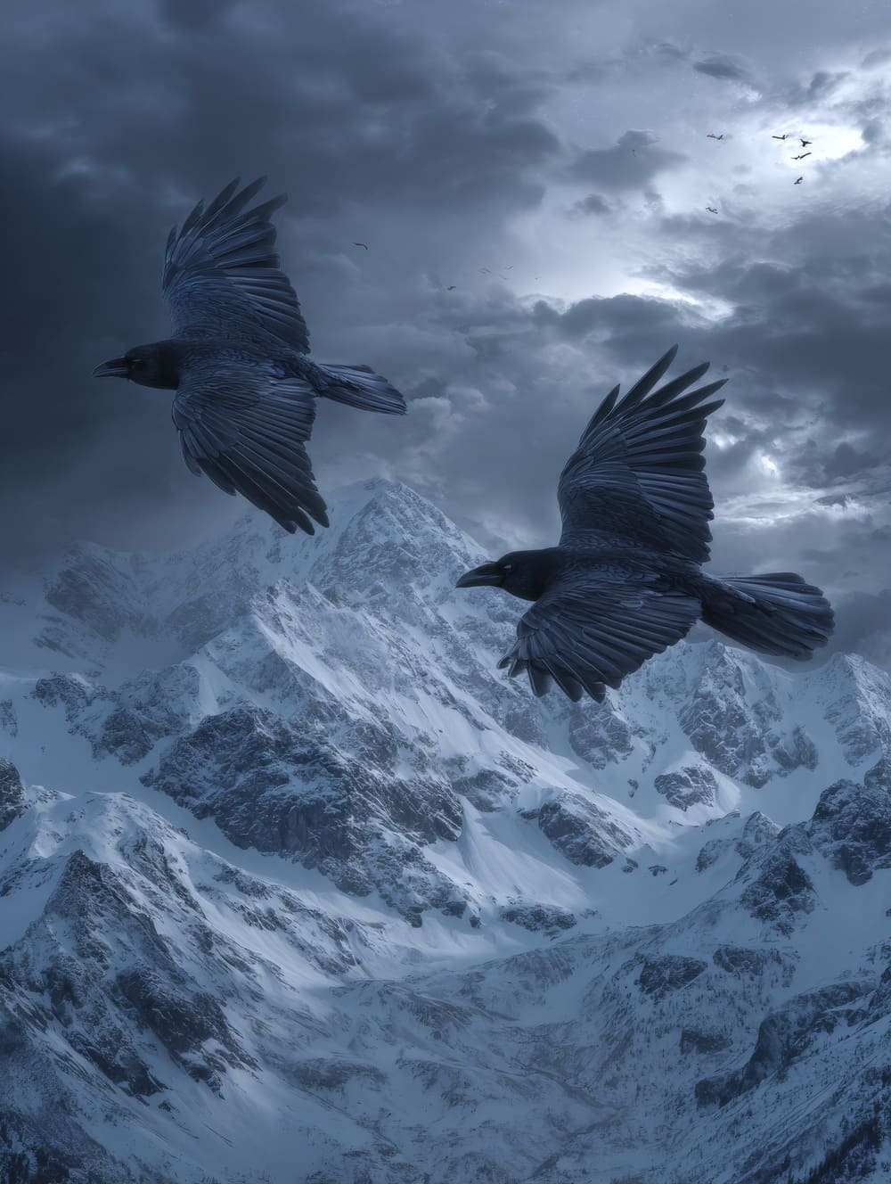 Tableau Corbeaux d’Odin (Huginn & Muninn)