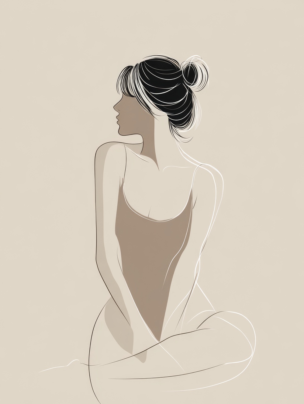 Tableau Corps Féminin Minimaliste