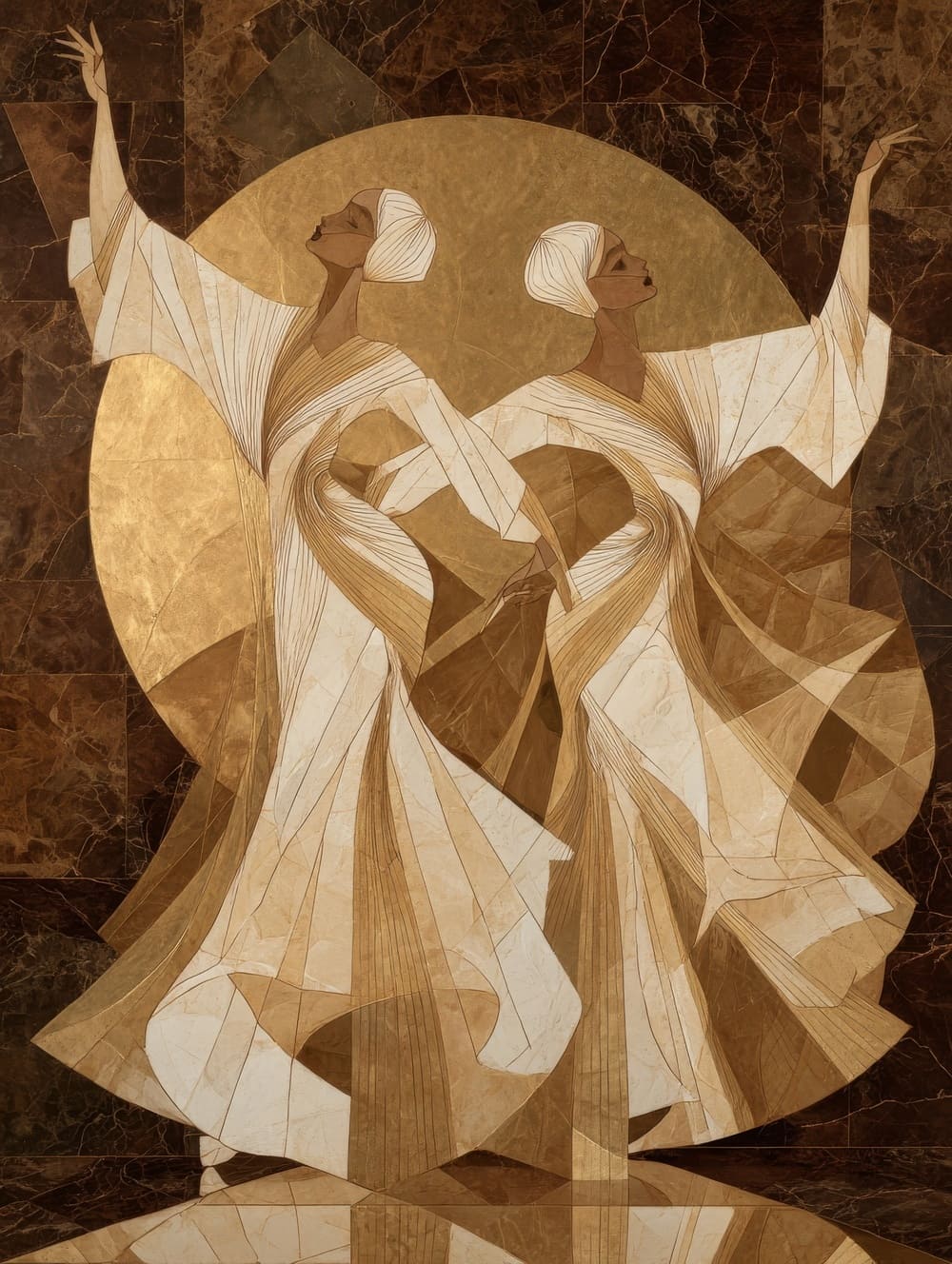 Tableau Couple de Femme Art Déco