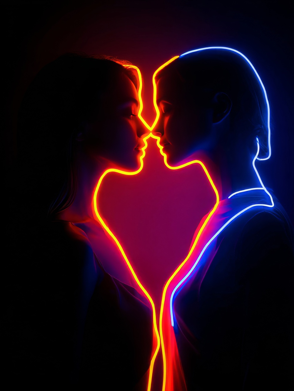 Tableau Couple de Femme Néon
