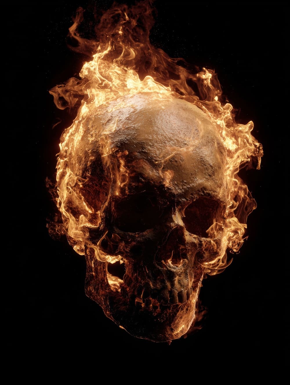 Tableau Crâne Et Feu