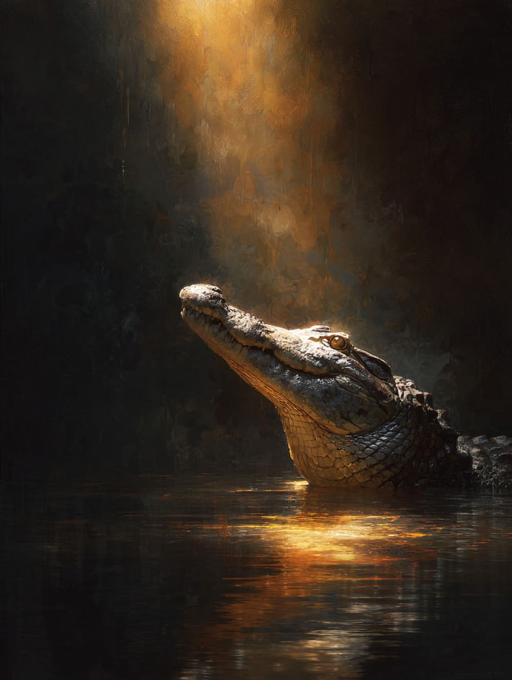 Tableau Crocodile Baroque