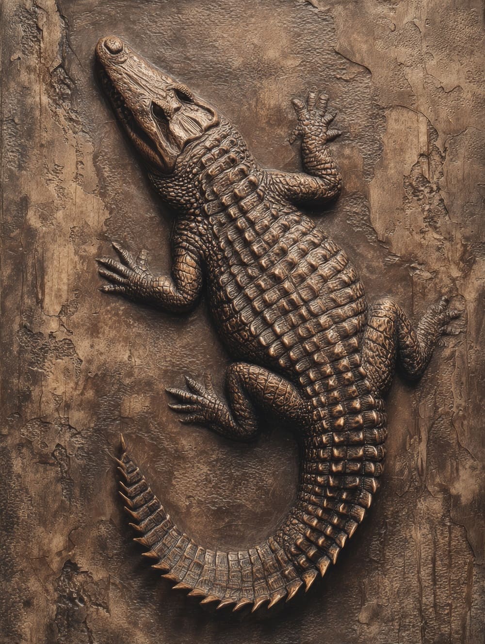 Tableau Crocodile Gravure