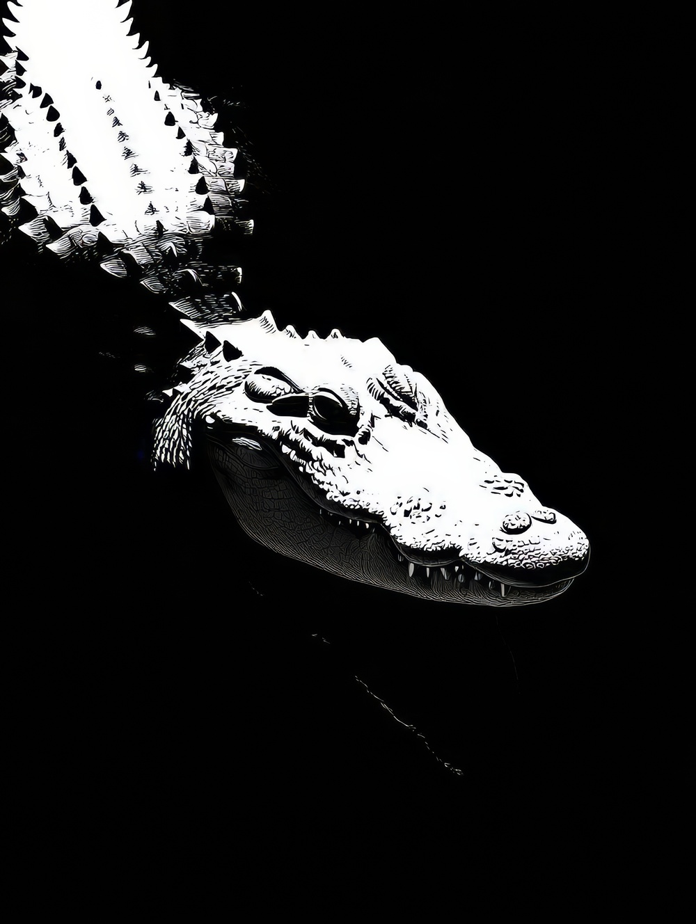 Tableau Crocodile Monochrome