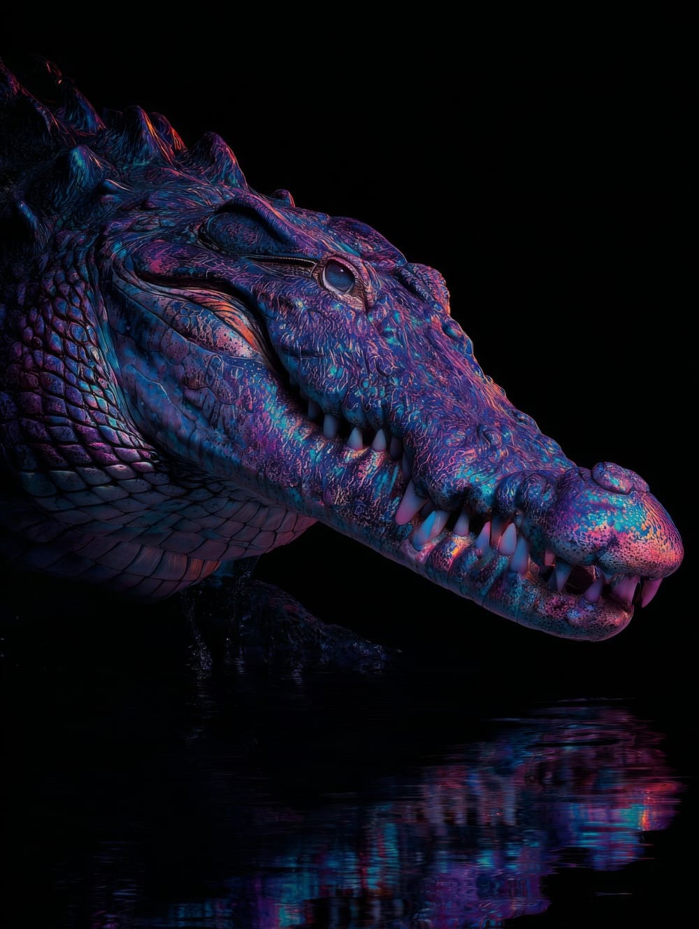 Tableau Crocodile Néon