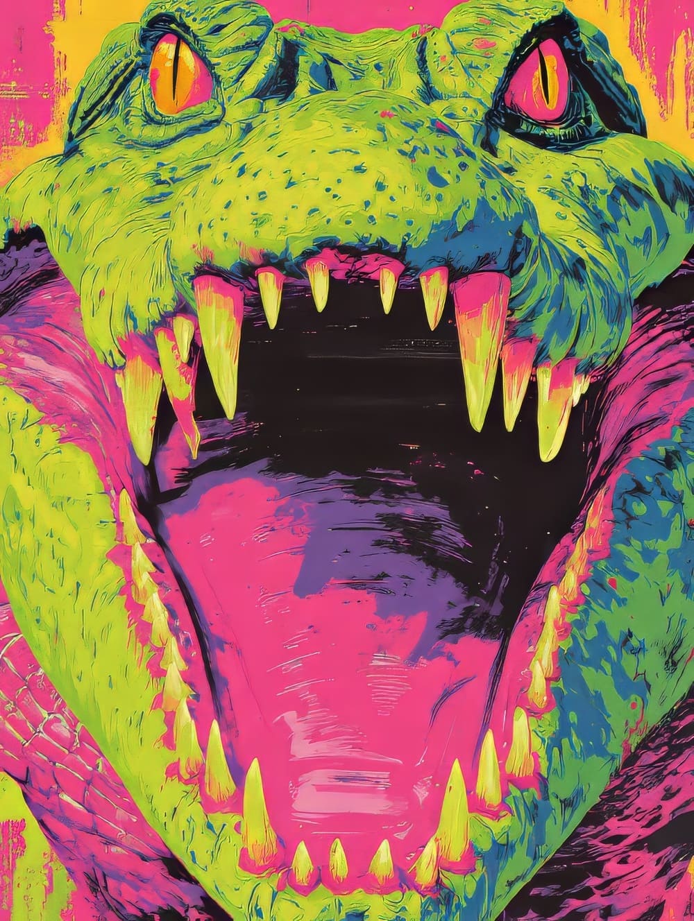 Tableau Crocodile Pop Art