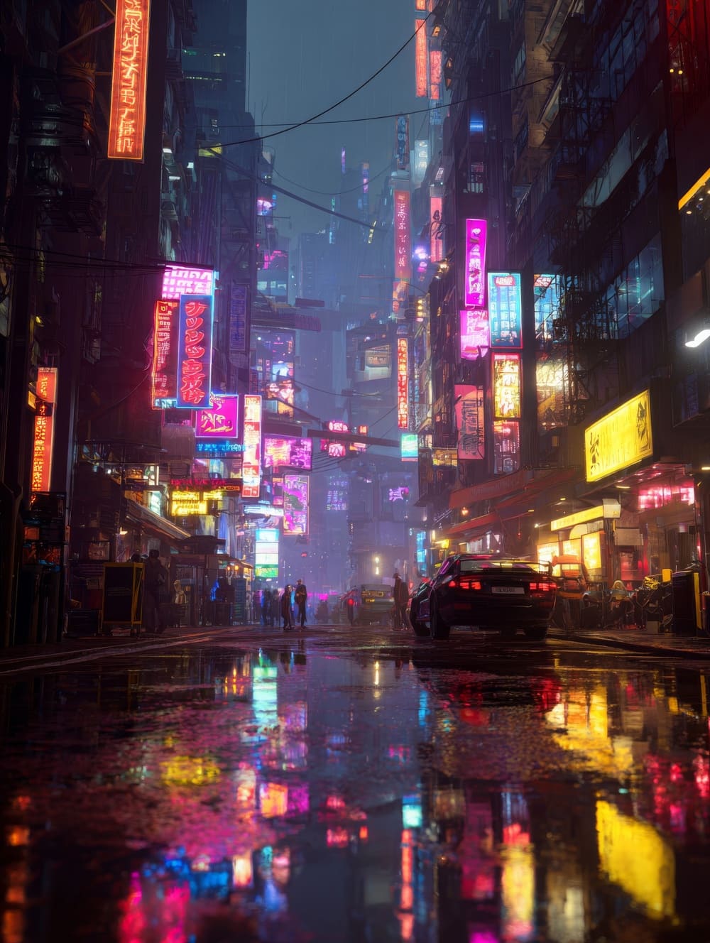 Tableau Cyberpunk Néon