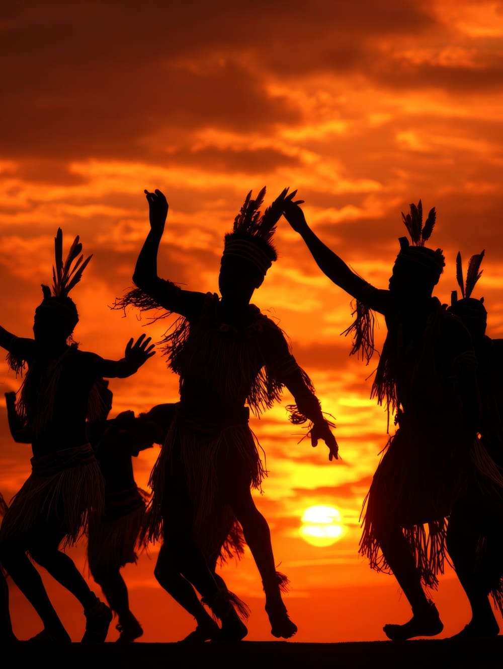 Tableau Danse Tribale Africaine au Crépuscule