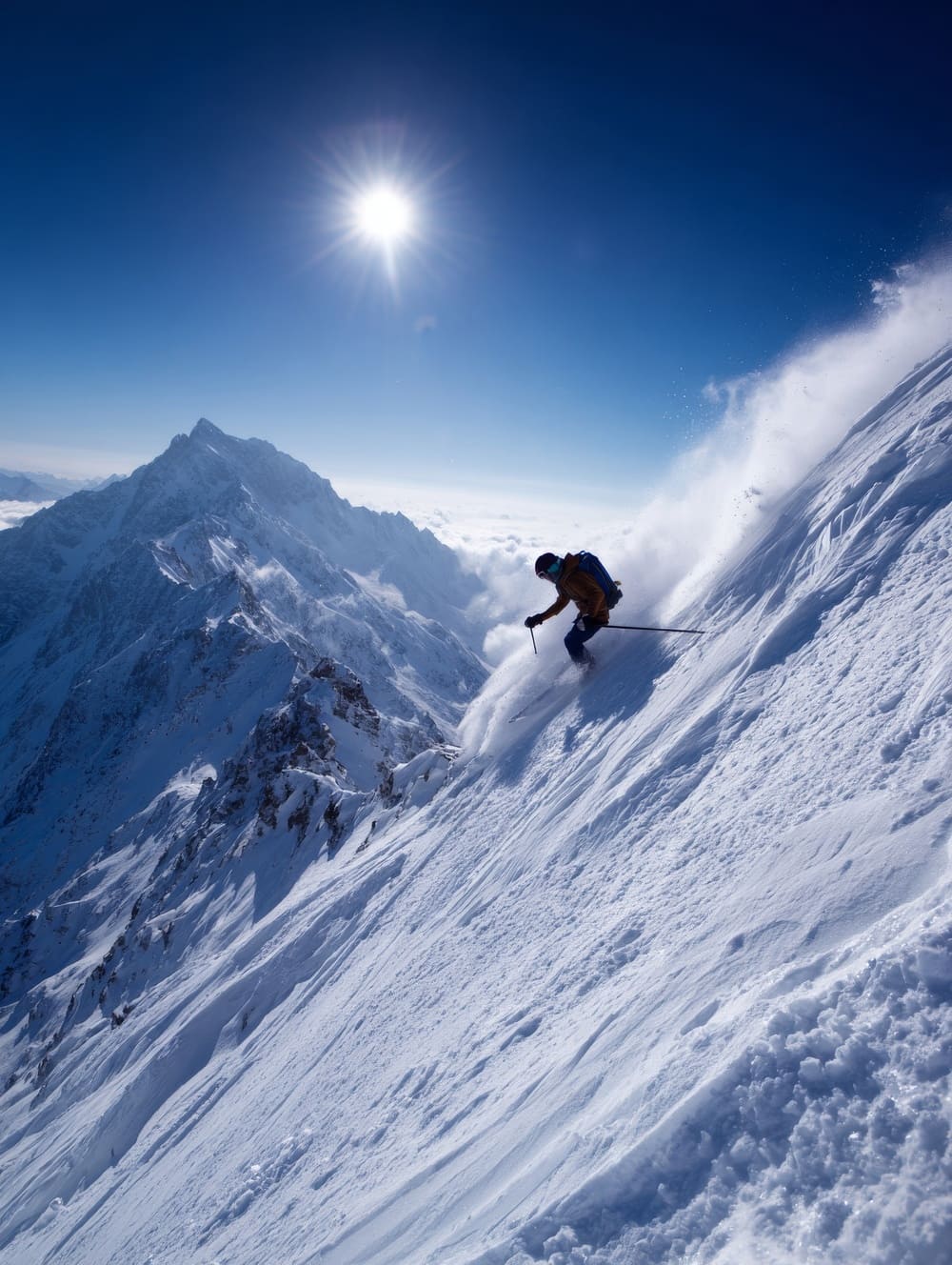 Tableau Descente Vertigineuse en Haute Montagne