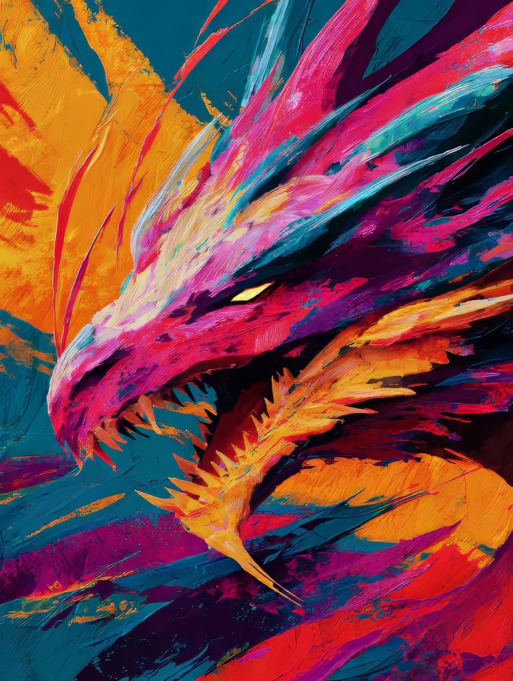 Tableau Dragon Abstrait