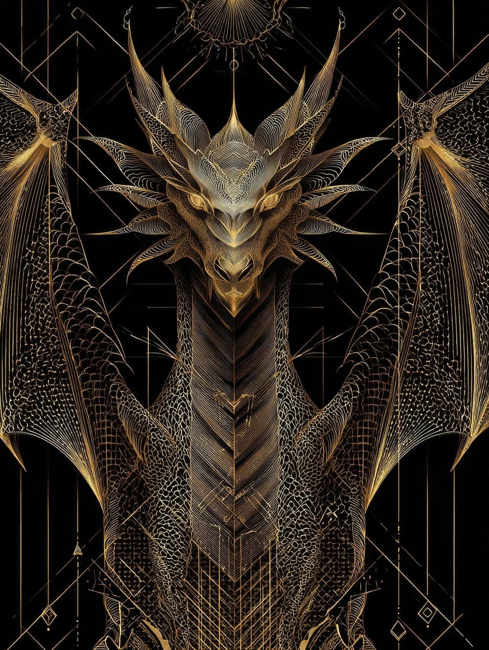 Tableau Dragon Art Déco