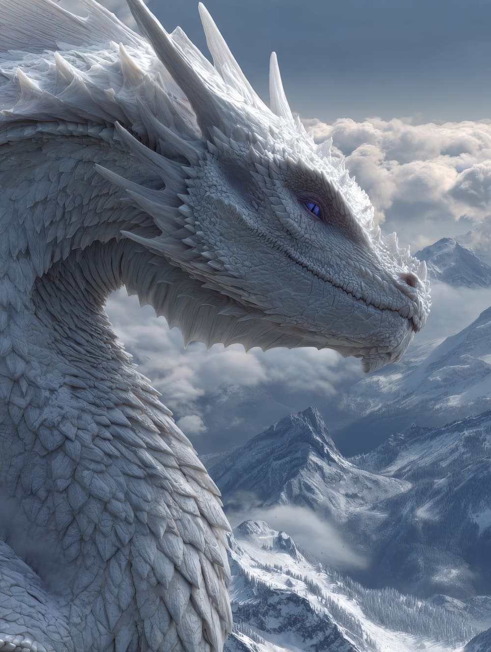 Tableau Dragon Blanc