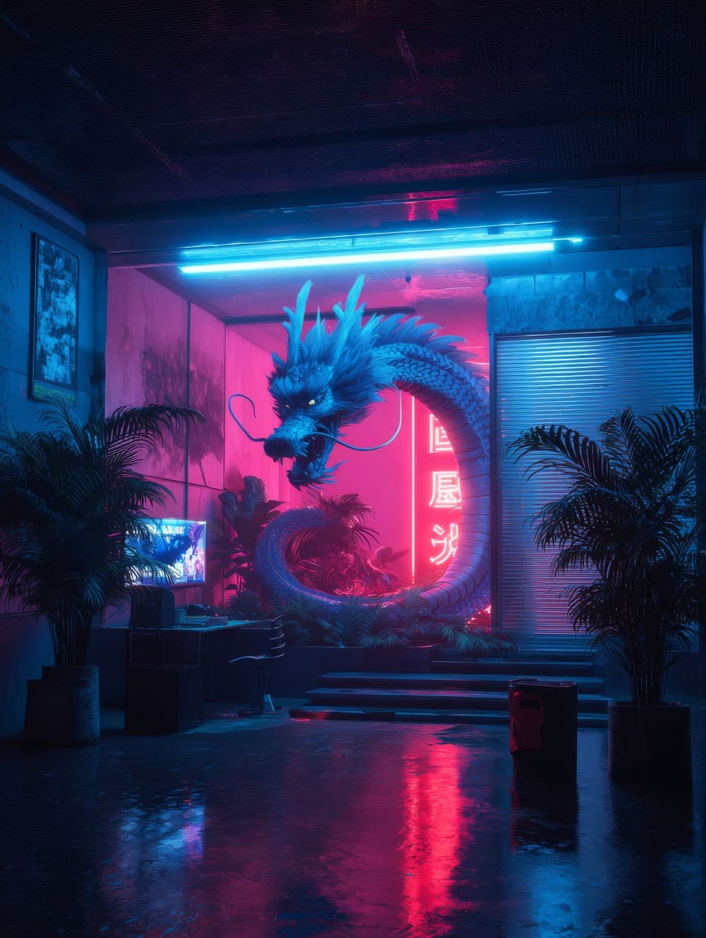 Tableau Dragon Chambre Gamer