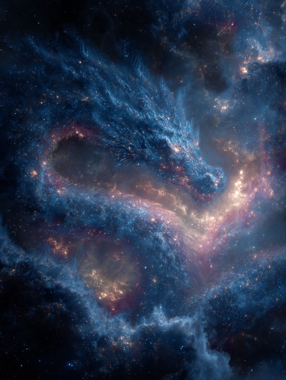 Tableau Dragon Cosmique Galaxie