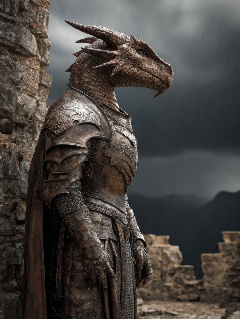 Tableau Dragon Médiéval Guerrier