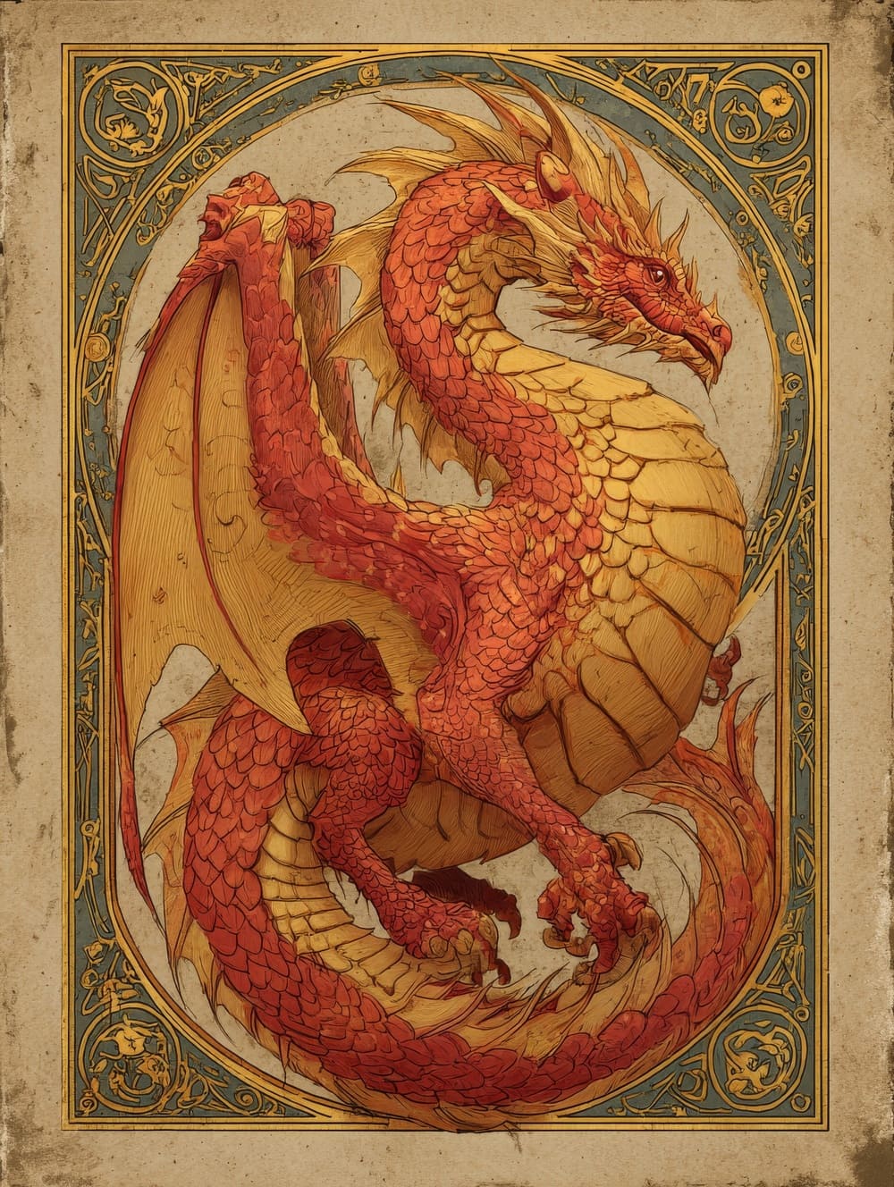 Tableau Dragon Médiéval