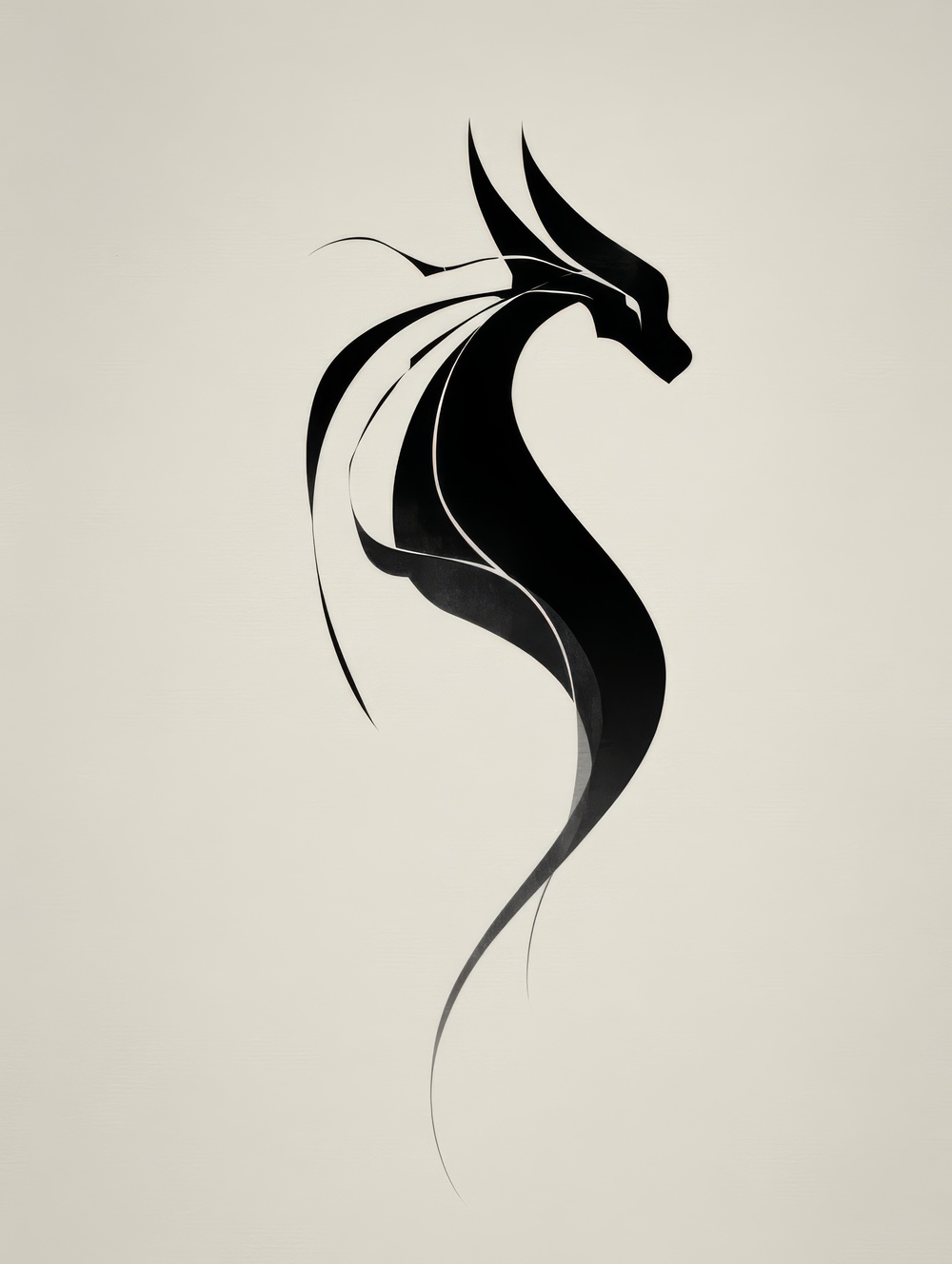 Tableau Dragon Minimaliste