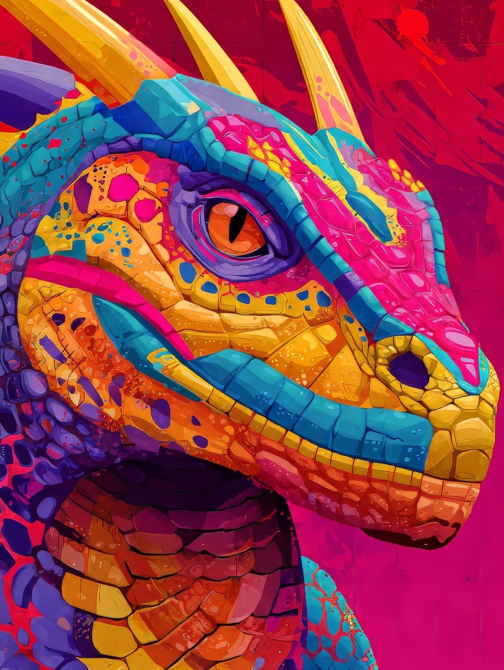Tableau Dragon Pop Art