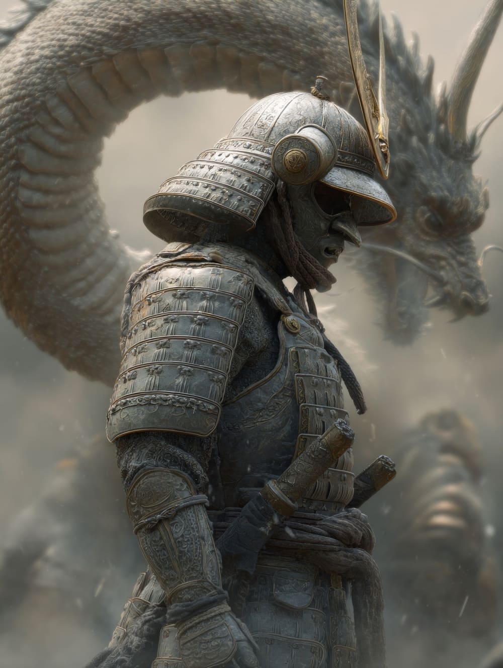 Tableau Dragon & Samouraï