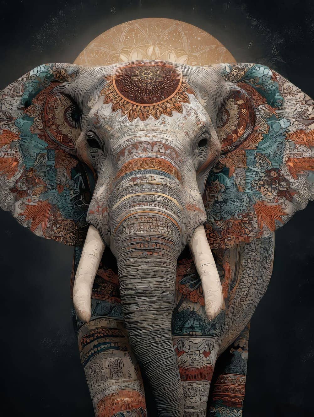 Tableau Éléphant Bohème