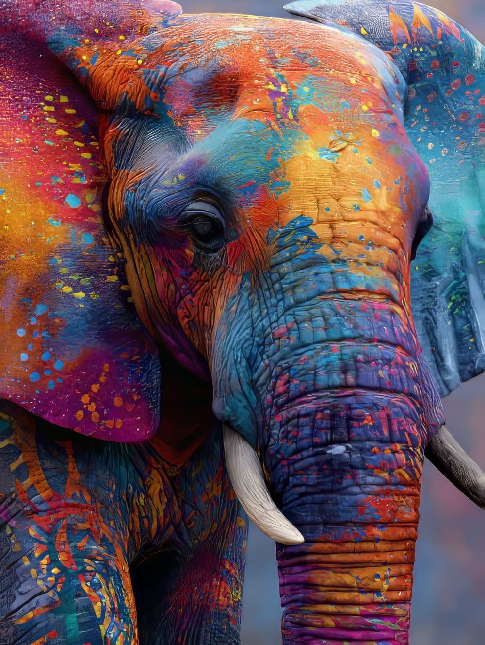 Tableau Éléphant Coloré