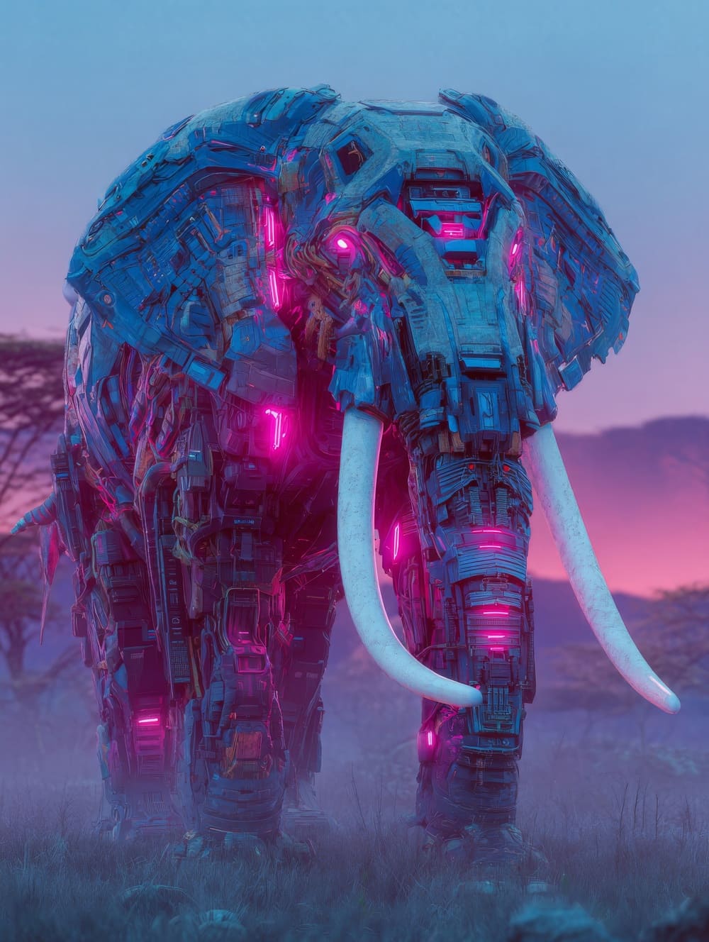 Tableau Éléphant Futuriste