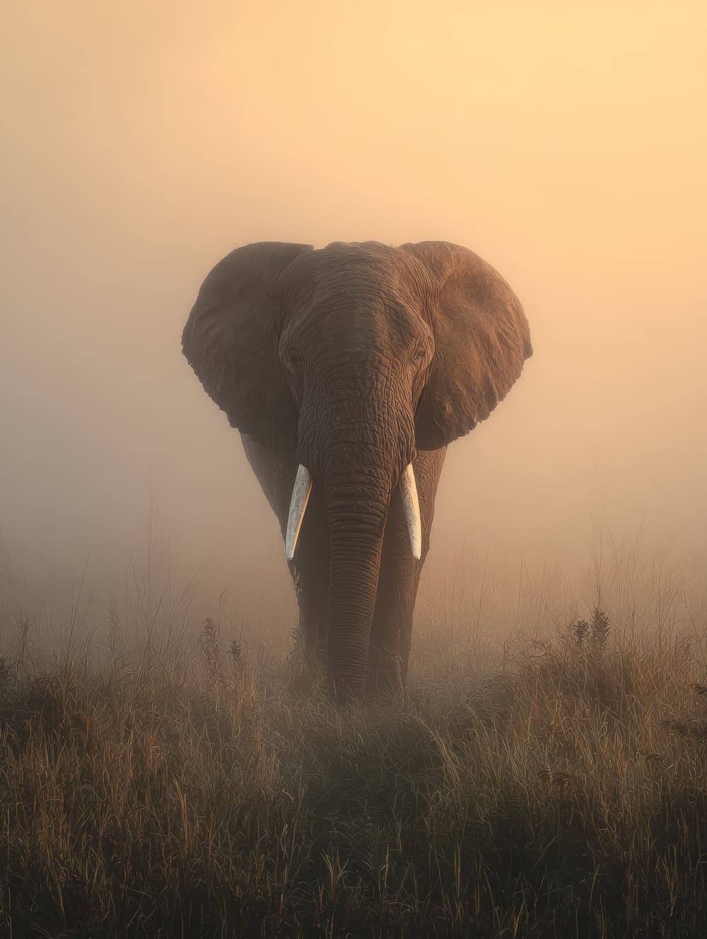 Tableau Éléphant au Lever du Jour