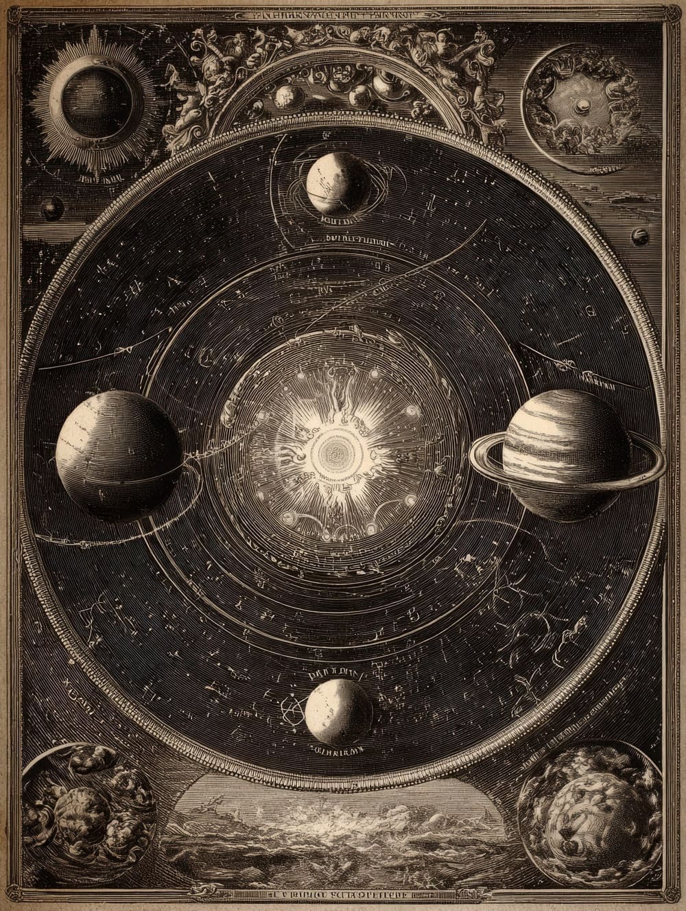 Tableau Espace & Galaxie Gravure