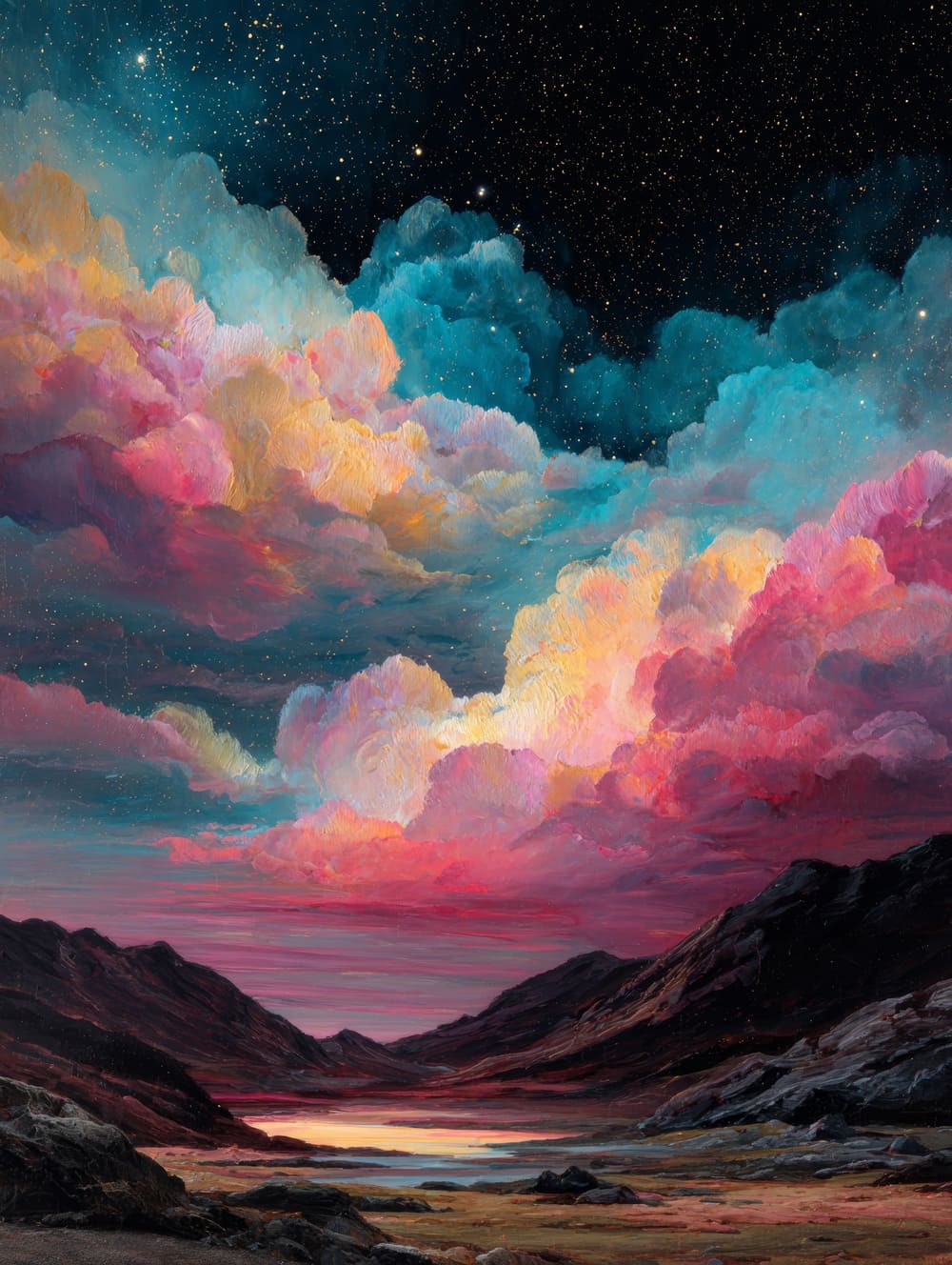 Tableau Espace & Galaxie Style Peinture Classique Moderne