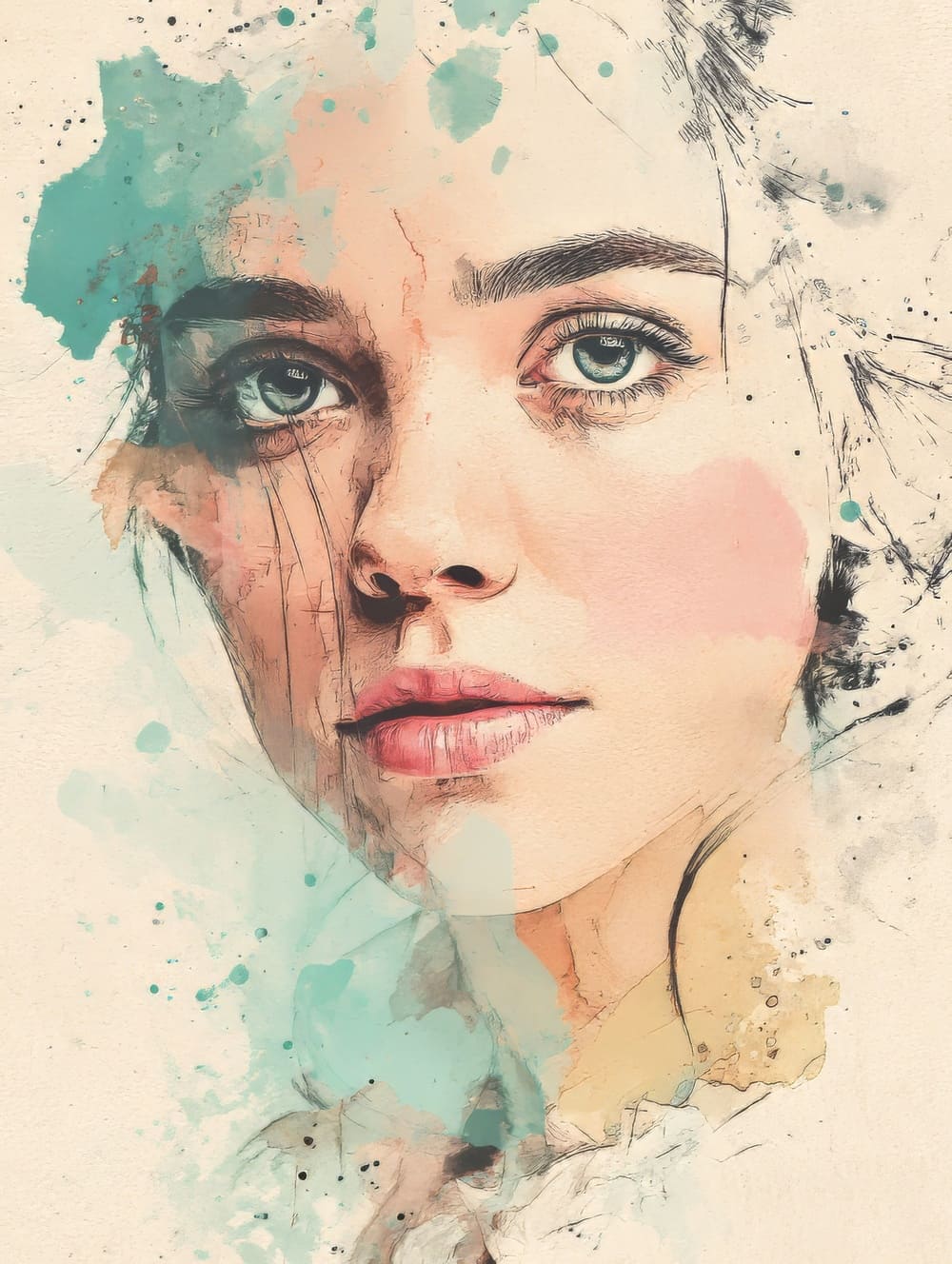 Tableau Femme Aquarelle