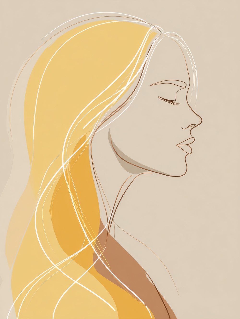 Tableau Femme Blonde Minimaliste