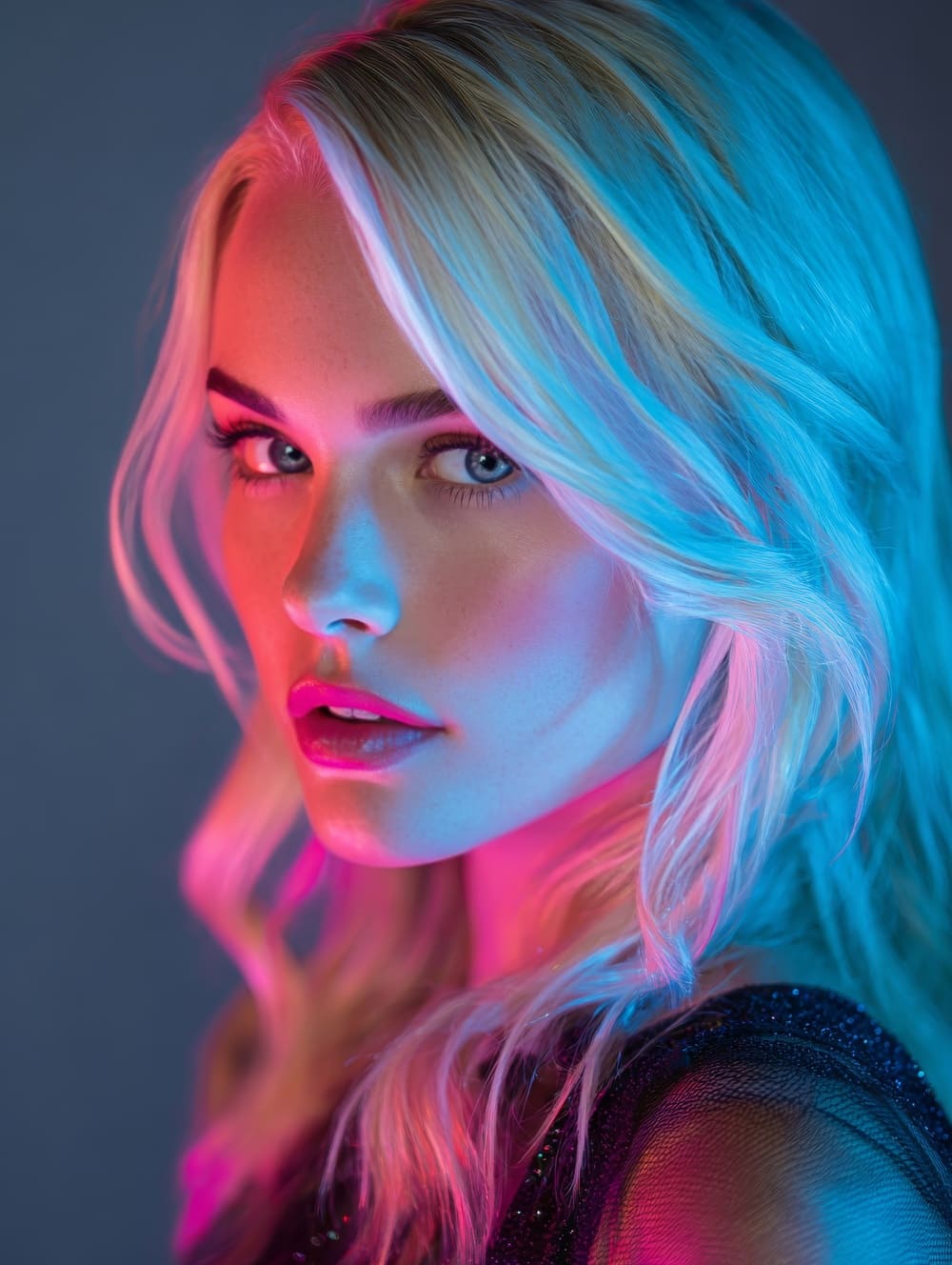 Tableau Femme Blonde Néon