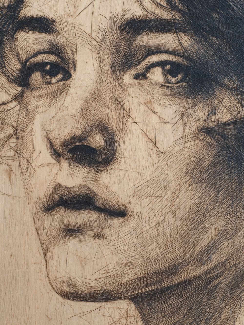 Tableau Femme Emue Gravure