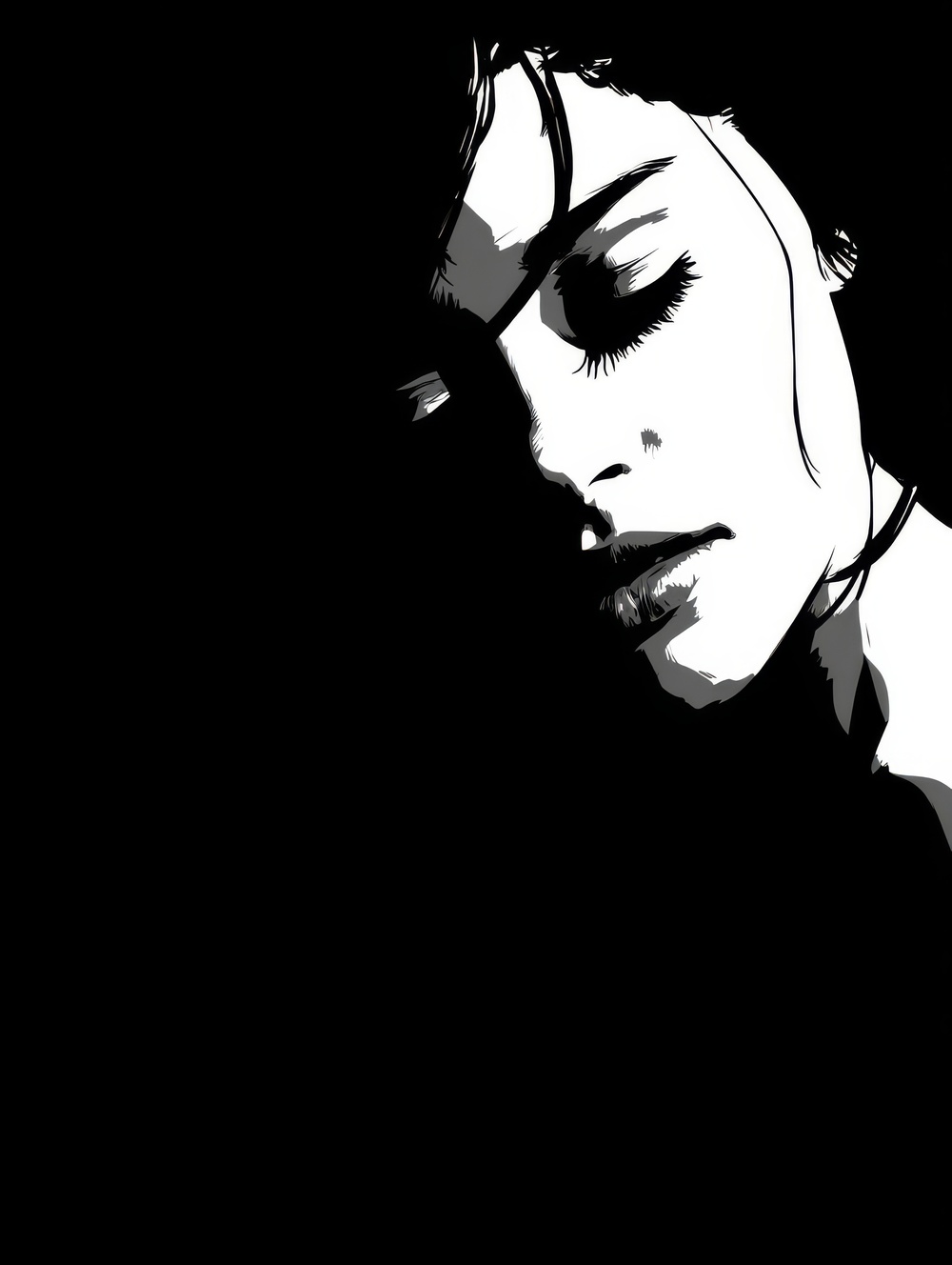 Tableau Femme Emue Monochrome