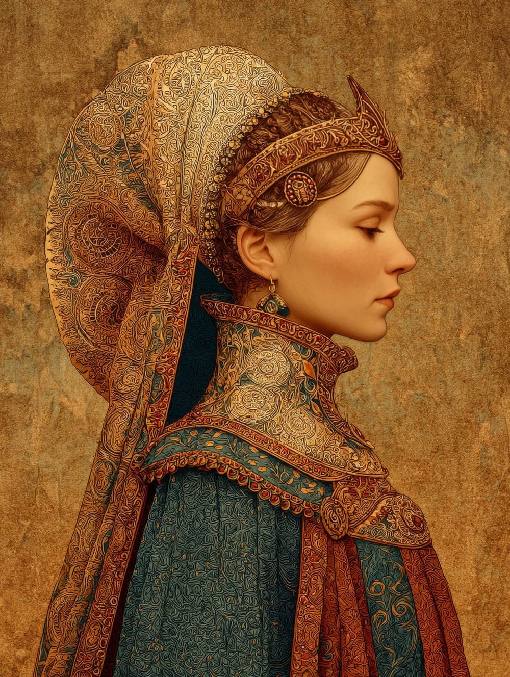 Tableau Femme Médiéval