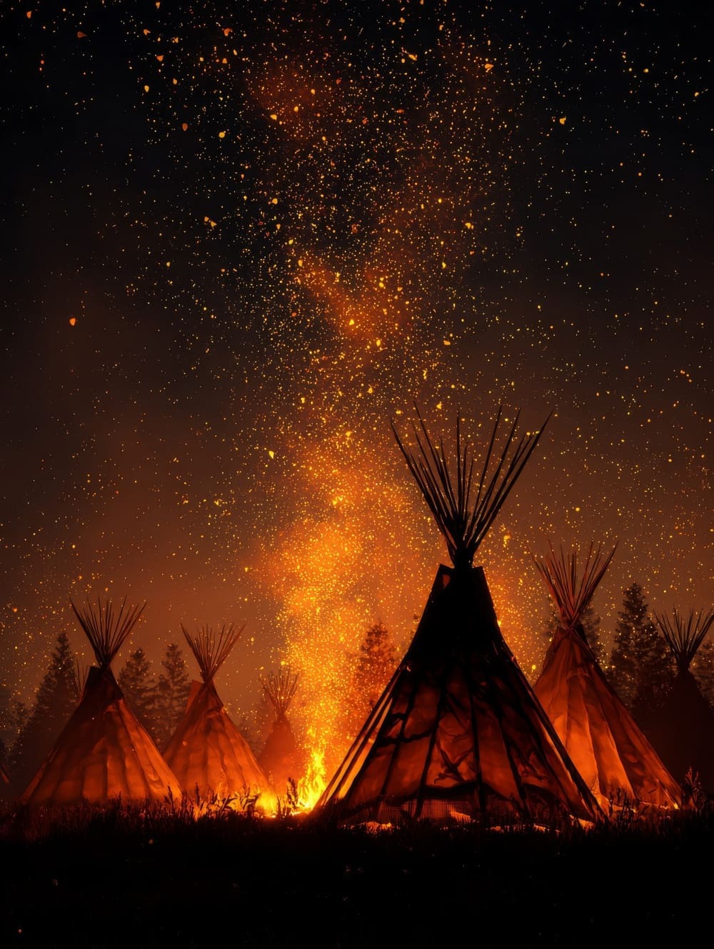Tableau Feu de Camp Tribal
