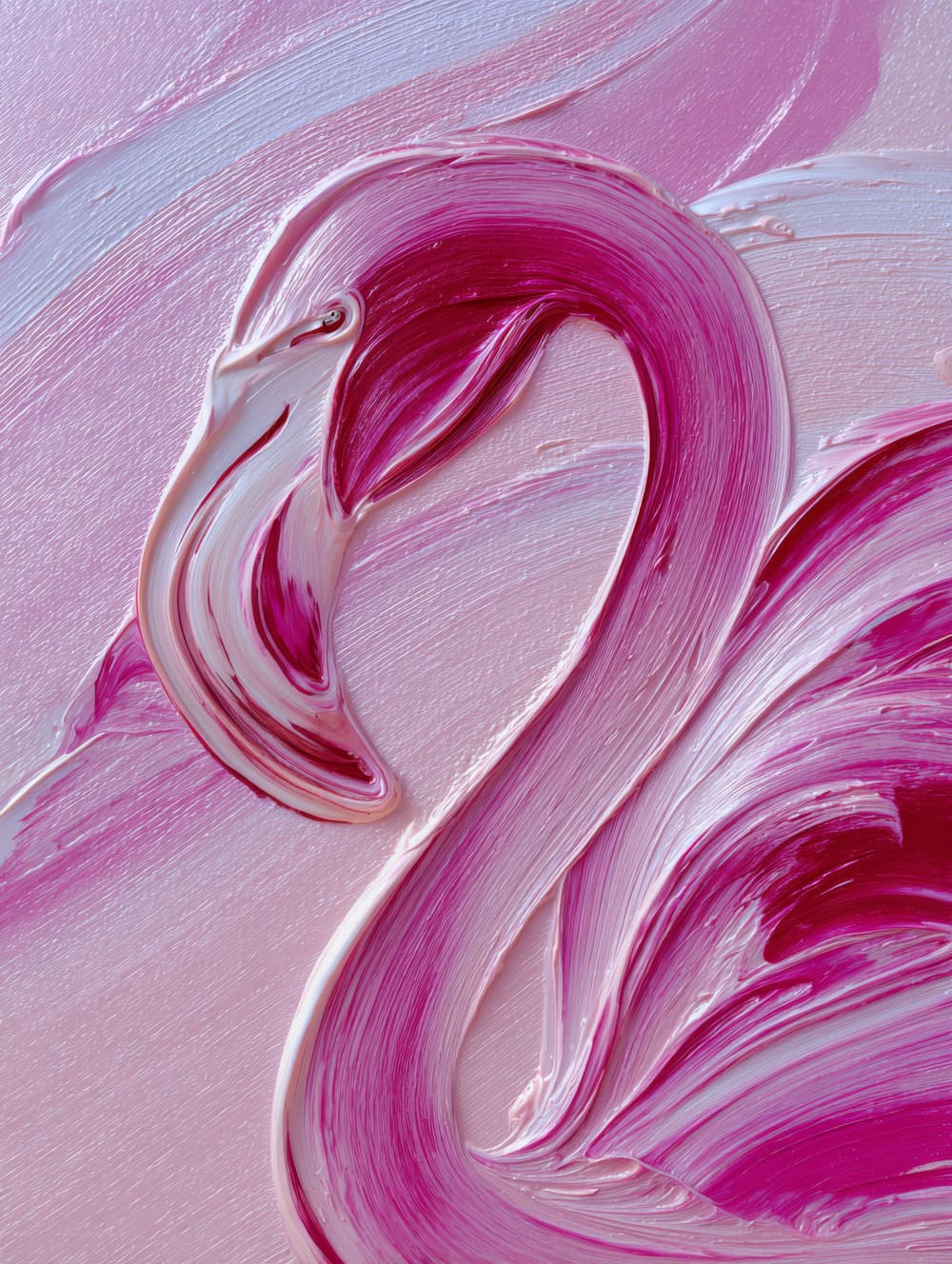 Tableau Flamant Rose Abstrait