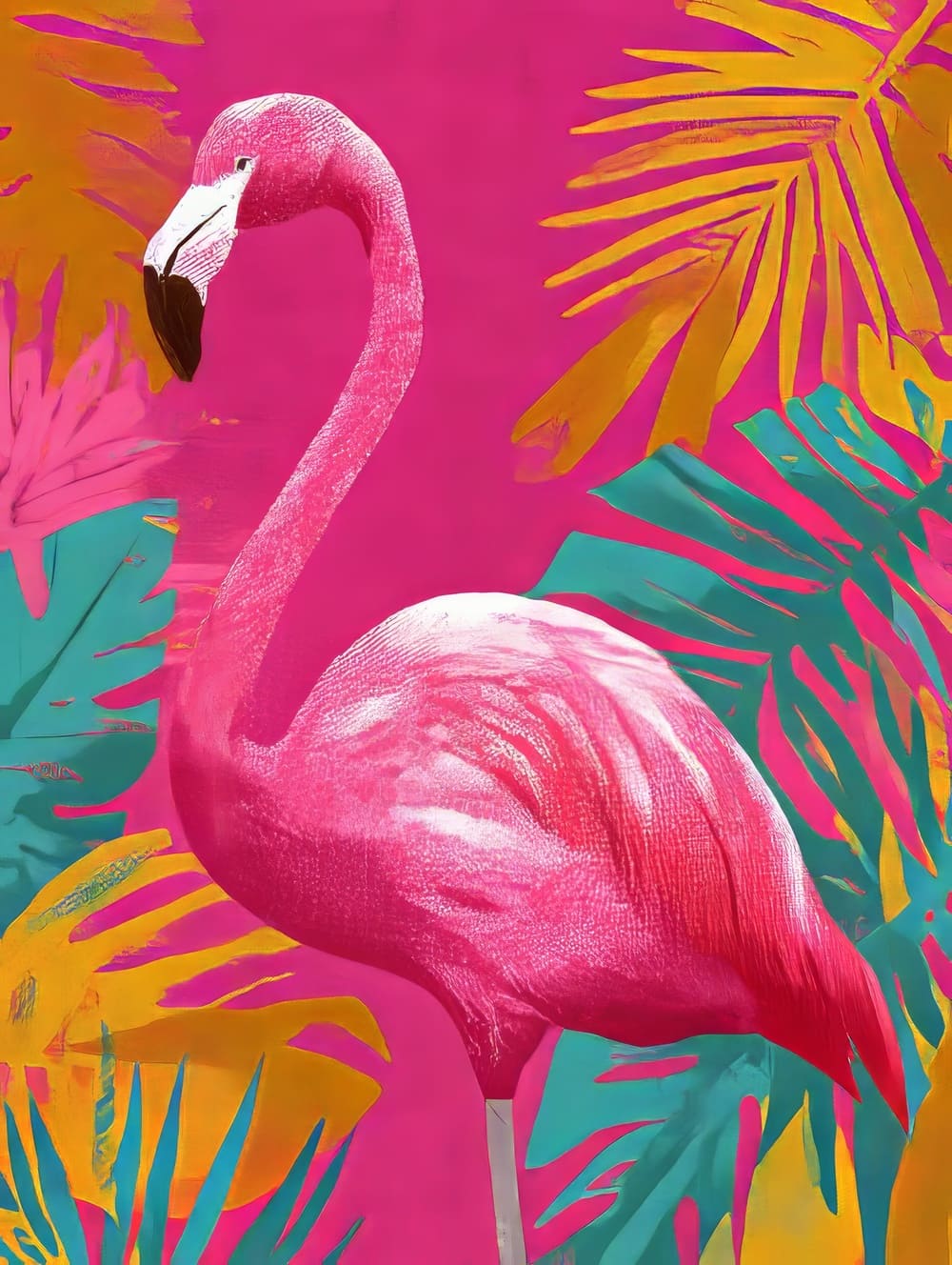 Tableau Flamant Rose Pop Art