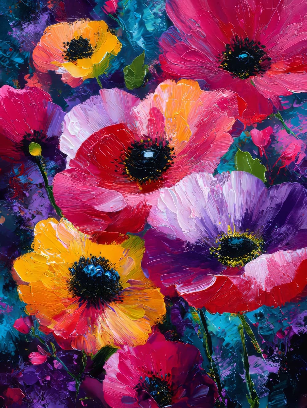 Tableau Fleurs Acrylique