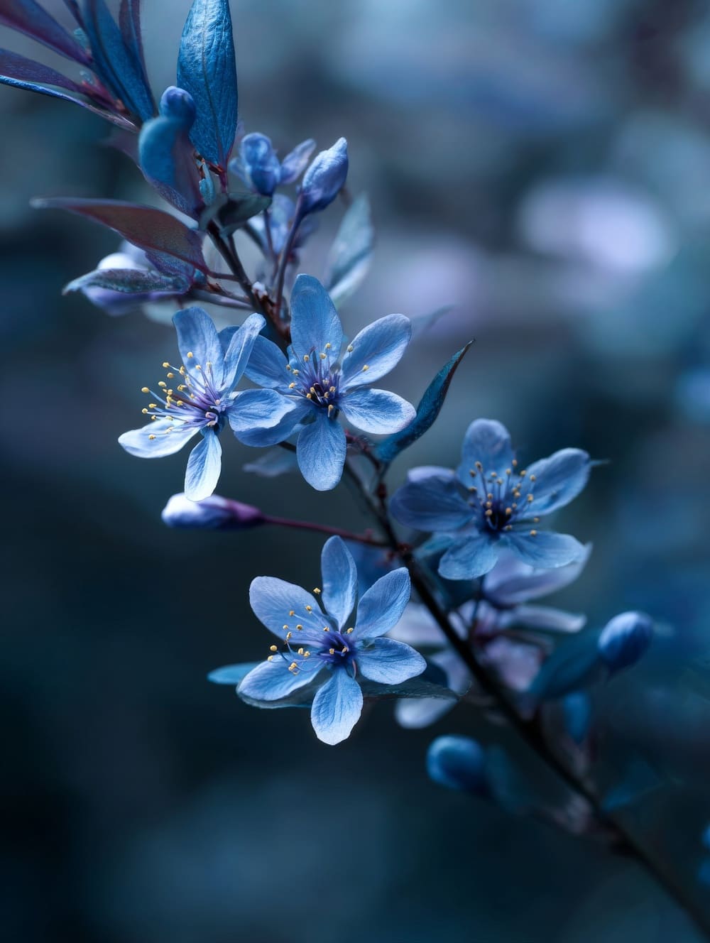 Tableau Fleurs Bleues